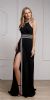 Main image of Halter Neck Formal Prom Gown with Front Slit